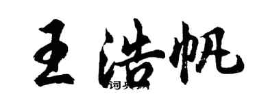 胡问遂王浩帆行书个性签名怎么写
