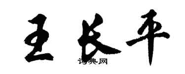 胡问遂王长平行书个性签名怎么写