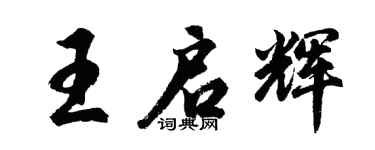 胡问遂王启辉行书个性签名怎么写