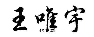 胡问遂王唯宇行书个性签名怎么写