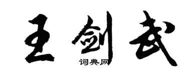 胡问遂王剑武行书个性签名怎么写