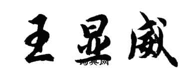 胡问遂王显威行书个性签名怎么写