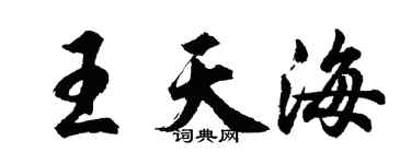 胡问遂王天海行书个性签名怎么写