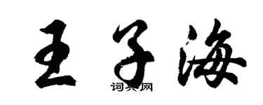 胡问遂王子海行书个性签名怎么写