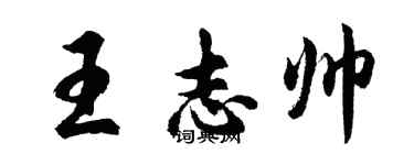 胡问遂王志帅行书个性签名怎么写