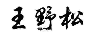 胡问遂王野松行书个性签名怎么写