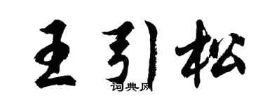 胡问遂王引松行书个性签名怎么写