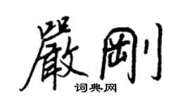 王正良严刚行书个性签名怎么写
