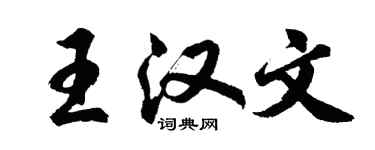 胡问遂王汉文行书个性签名怎么写