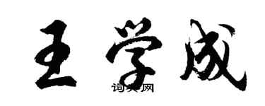 胡问遂王学成行书个性签名怎么写