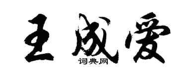 胡问遂王成爱行书个性签名怎么写