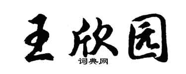 胡问遂王欣园行书个性签名怎么写