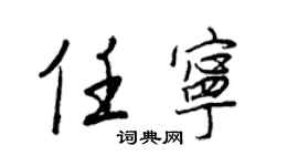王正良任宁行书个性签名怎么写