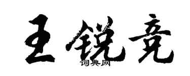 胡问遂王锐竞行书个性签名怎么写