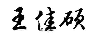 胡问遂王佳硕行书个性签名怎么写