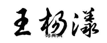 胡问遂王杨漾行书个性签名怎么写
