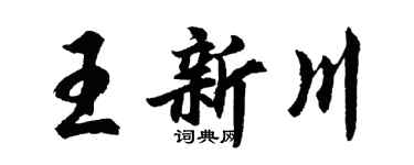 胡问遂王新川行书个性签名怎么写