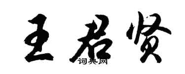 胡问遂王君贤行书个性签名怎么写