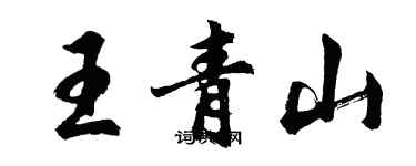 胡问遂王青山行书个性签名怎么写