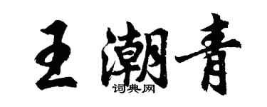 胡问遂王潮青行书个性签名怎么写