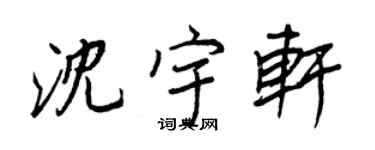 王正良沈宇轩行书个性签名怎么写