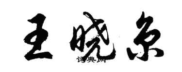 胡问遂王晓京行书个性签名怎么写