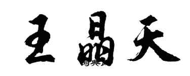 胡问遂王晶天行书个性签名怎么写