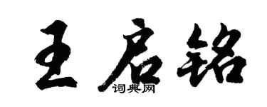 胡问遂王启铭行书个性签名怎么写