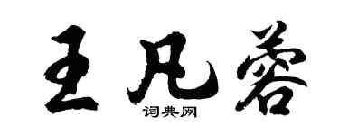 胡问遂王凡蓉行书个性签名怎么写