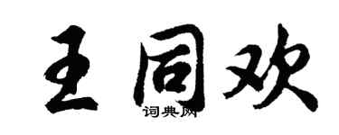 胡问遂王同欢行书个性签名怎么写