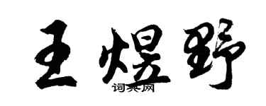 胡问遂王煜野行书个性签名怎么写