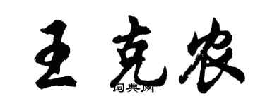 胡问遂王克农行书个性签名怎么写