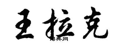 胡问遂王拉克行书个性签名怎么写