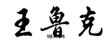 胡问遂王鲁克行书个性签名怎么写