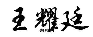 胡问遂王耀廷行书个性签名怎么写