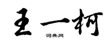 胡问遂王一柯行书个性签名怎么写