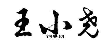 胡问遂王小尧行书个性签名怎么写