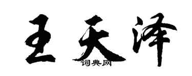 胡问遂王天泽行书个性签名怎么写
