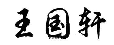 胡问遂王国轩行书个性签名怎么写