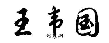 胡问遂王韦国行书个性签名怎么写