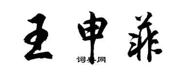 胡问遂王申菲行书个性签名怎么写