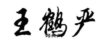 胡问遂王鹤严行书个性签名怎么写