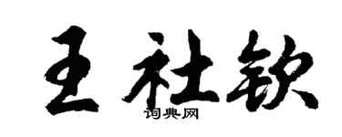 胡问遂王社钦行书个性签名怎么写