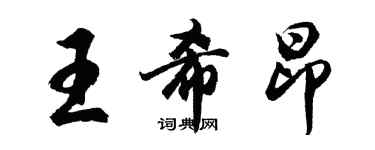 胡问遂王希昂行书个性签名怎么写