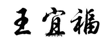 胡问遂王宜福行书个性签名怎么写
