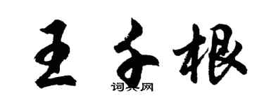 胡问遂王千根行书个性签名怎么写