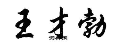 胡问遂王才勃行书个性签名怎么写