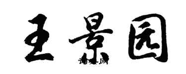 胡问遂王景园行书个性签名怎么写