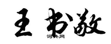 胡问遂王书敬行书个性签名怎么写