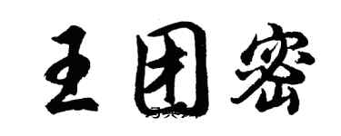 胡问遂王团密行书个性签名怎么写